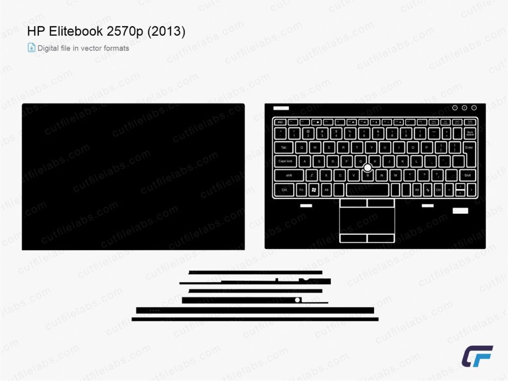 HP EliteBook 2570p (2013) Cut File Template