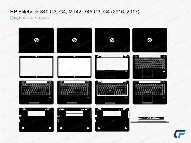 HP EliteBook 840 G3, G4; MT42; 745 G3, G4 (2016, 2017) Cut File Template