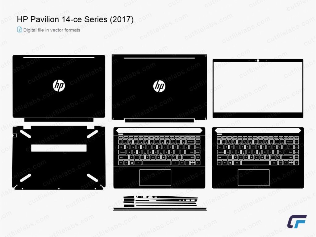 HP Pavilion 14-ce Series (2017) Cut File Template