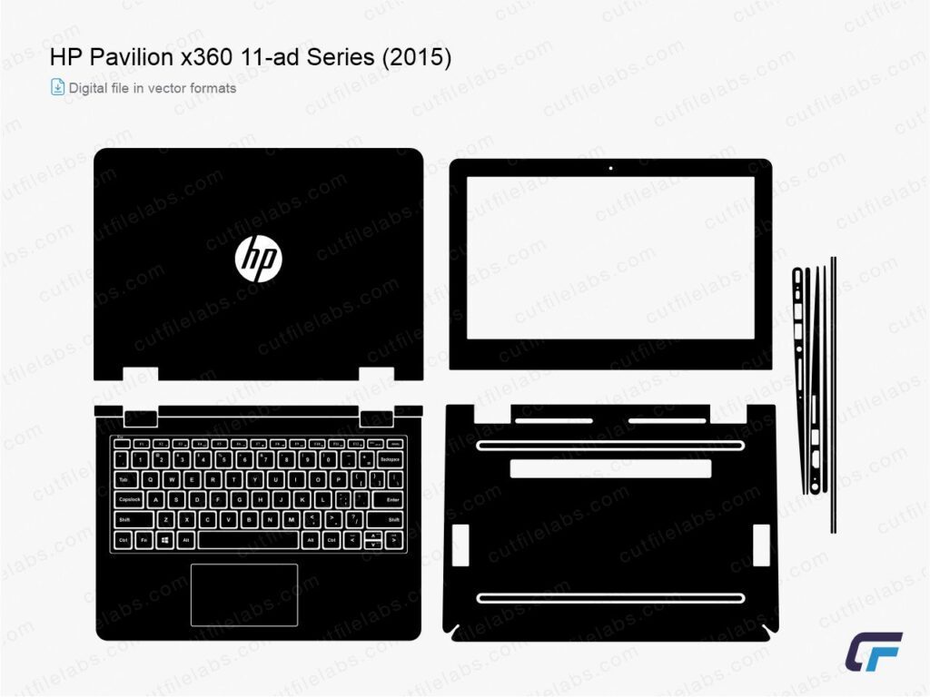 HP Pavilion x360 11-ad Series (2015) Cut File Template