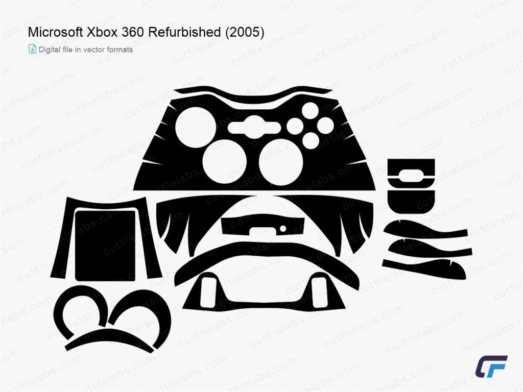 Microsoft Xbox 360 Refurbished (2005) Cut File Template CutFileLabs