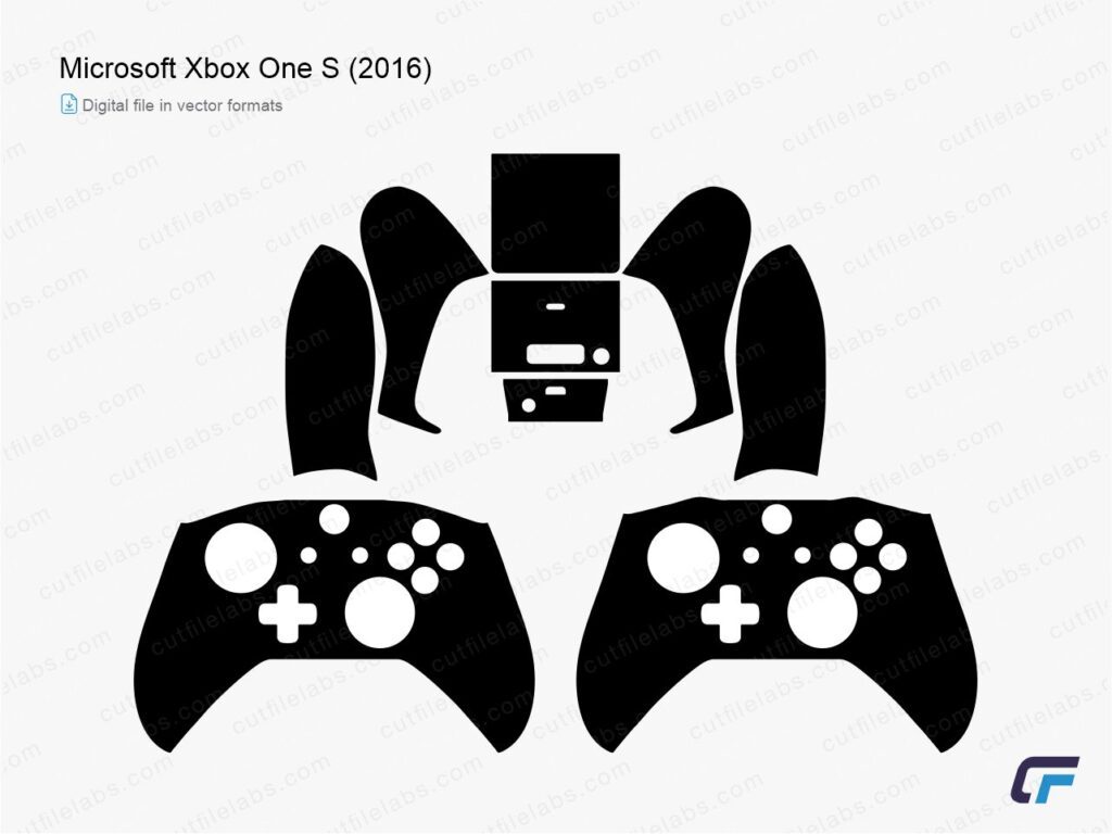 Microsoft Xbox One S (2016) Cut File Template