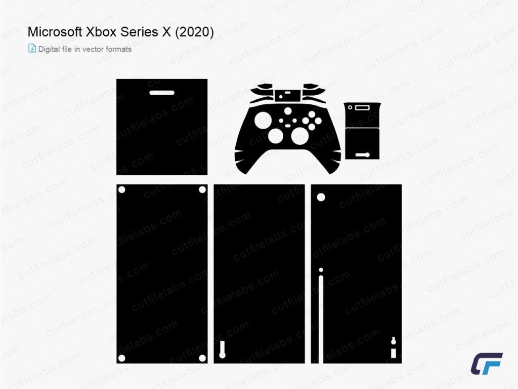 Microsoft Xbox Series X (2020) Cut File Template
