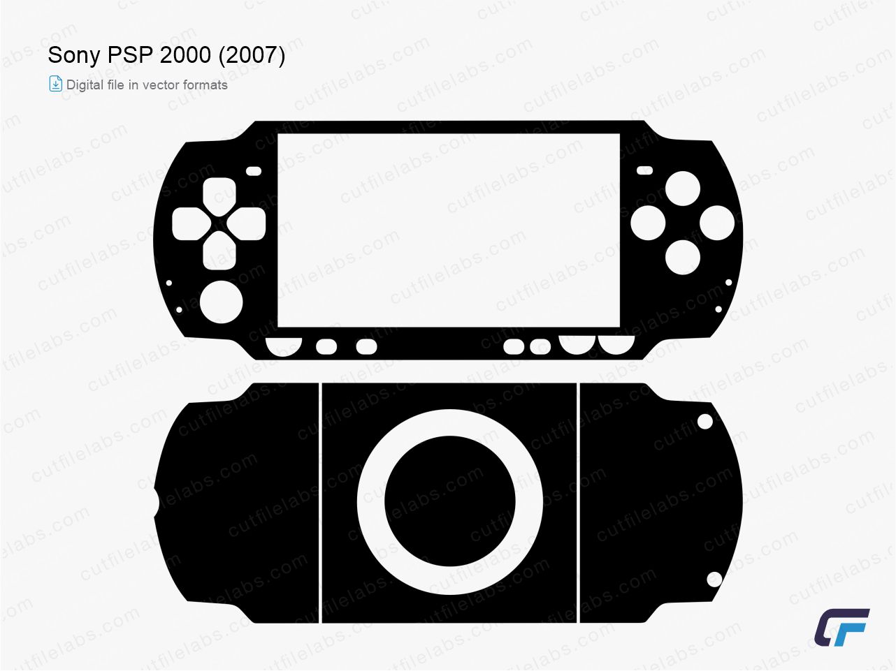 Sony PSP 2000 (2007) Cut File Template CutFileLabs