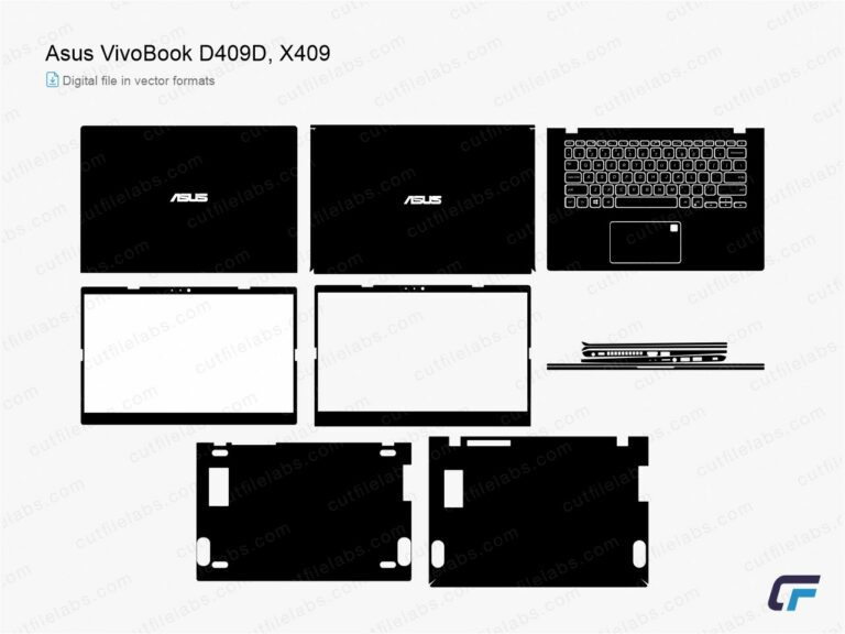 Asus VivoBook D409D, X409 (2019) Cut File Template