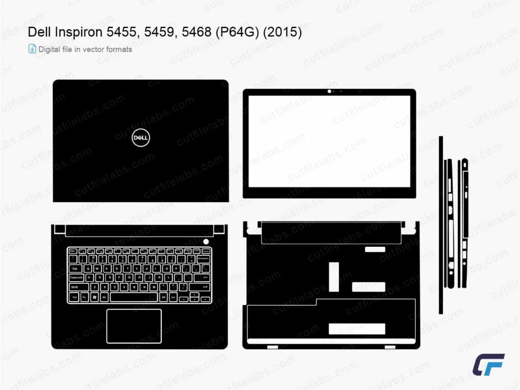 Dell Inspiron 5455, 5459, 5468 (P64G) (2015) Cut File Template ...