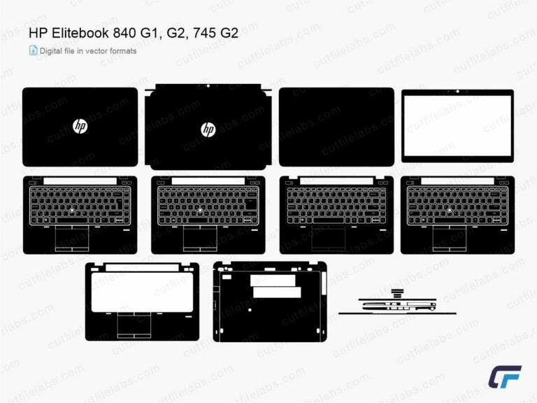 HP EliteBook 840 G1, 840 G2; 745 G2 (2014, 2015) Cut File Template