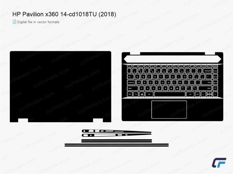 HP Pavilion x360 14-cd1018TU (2018) Cut File Template