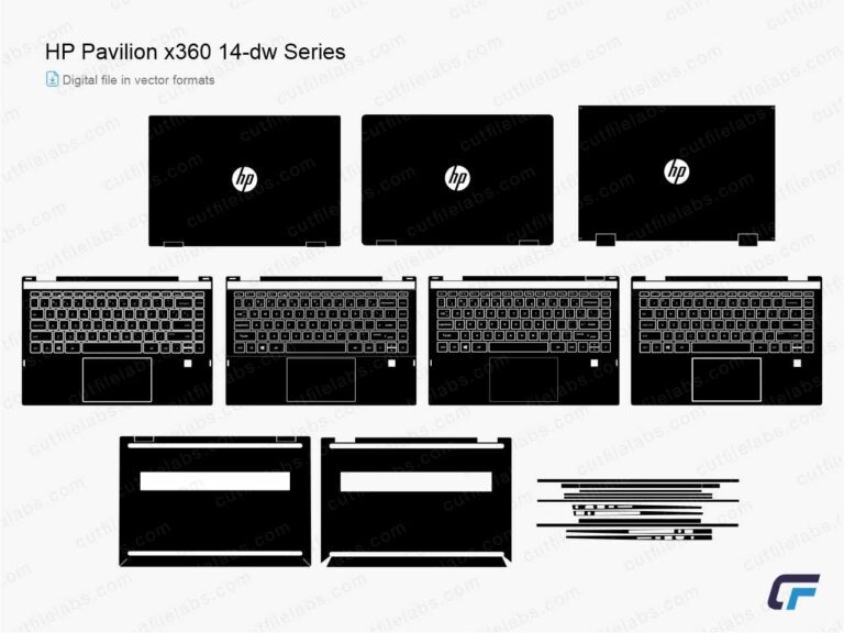 HP Pavilion x360 14-dw Series (2020, 2021) Cut File Template