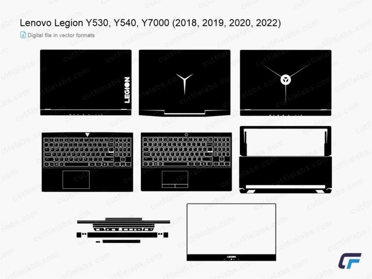 Lenovo Legion Y530, Y540, Y7000 (2018, 2019, 2020, 2022) Cut File Template