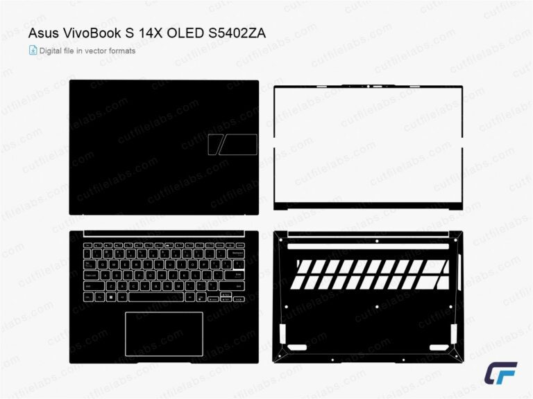 Asus VivoBook S 14X OLED S5402ZA (2021) Cut File Template