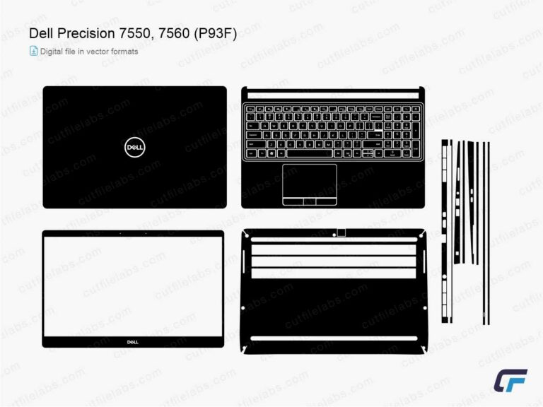 Dell Precision 7550, 7560 (P93F) (2020, 2021) Cut File Template