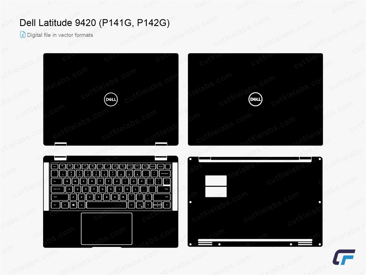 Dell Latitude 9420 (P141G, P142G) (2021) Cut File Template | CutFileLabs