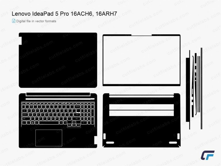 Lenovo Ideapad 5 Pro 16ACH6, 16ARH7 (2021) Cut File Template