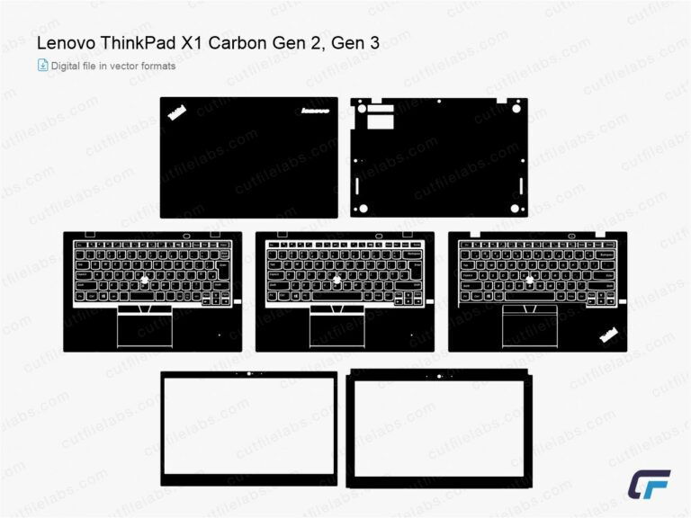 Lenovo ThinkPad X1 Carbon Gen 2, Gen 3 (2014, 2015) Cut File Template
