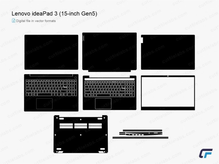 Lenovo IdeaPad 3 (15-inch Gen5) - 15ADA05 (81W1), 15ARE05 (81W4), 15IGL05 (81WQ, 82BU), 15IIL05 (81WE), 15ITL05 (81X8), 15IML05 (81WB, 81WR, 82BS) (2020) Cut File Template