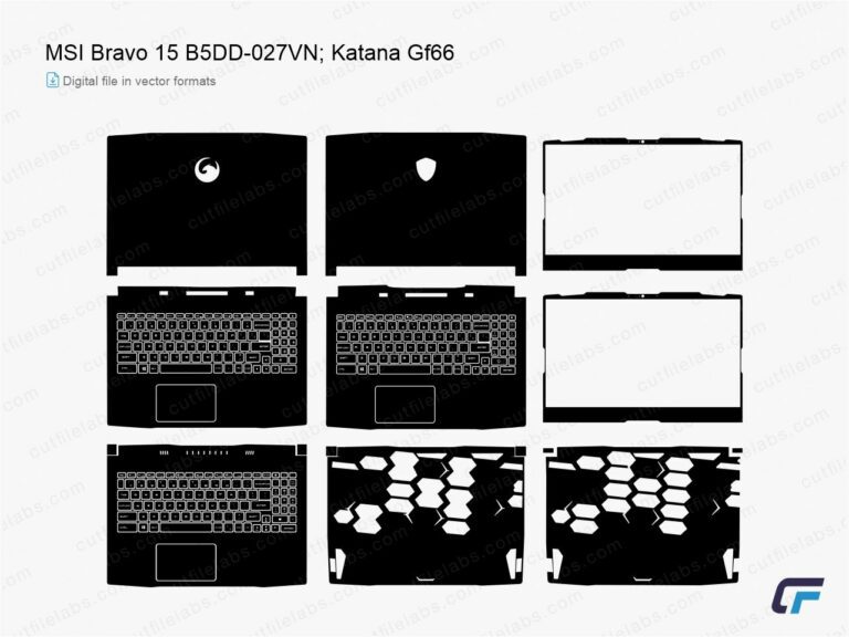 MSI Bravo 15 B5DD-027VN; Katana GF66 (2021) Cut File Template