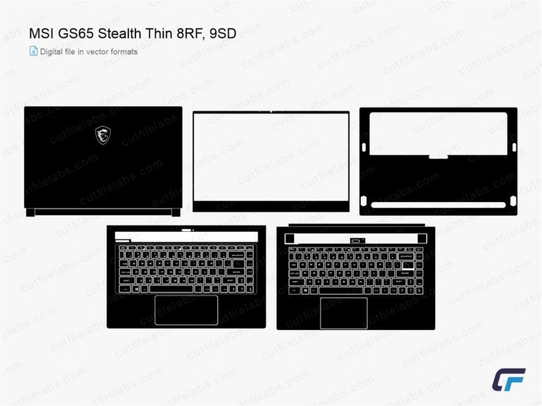 MSI GS65 Stealth Thin 8RF, 9SD (2019) Cut File Template