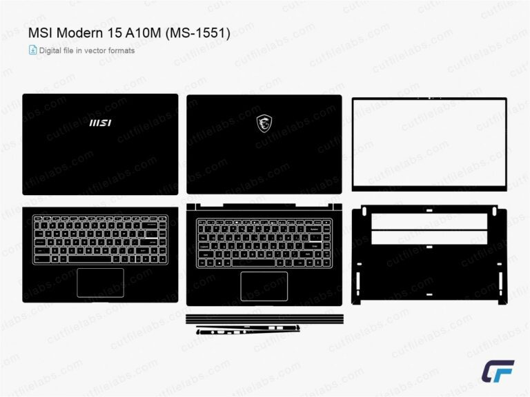 MSI Modern 15 A10M (MS-1551) (2020) Cut File Template