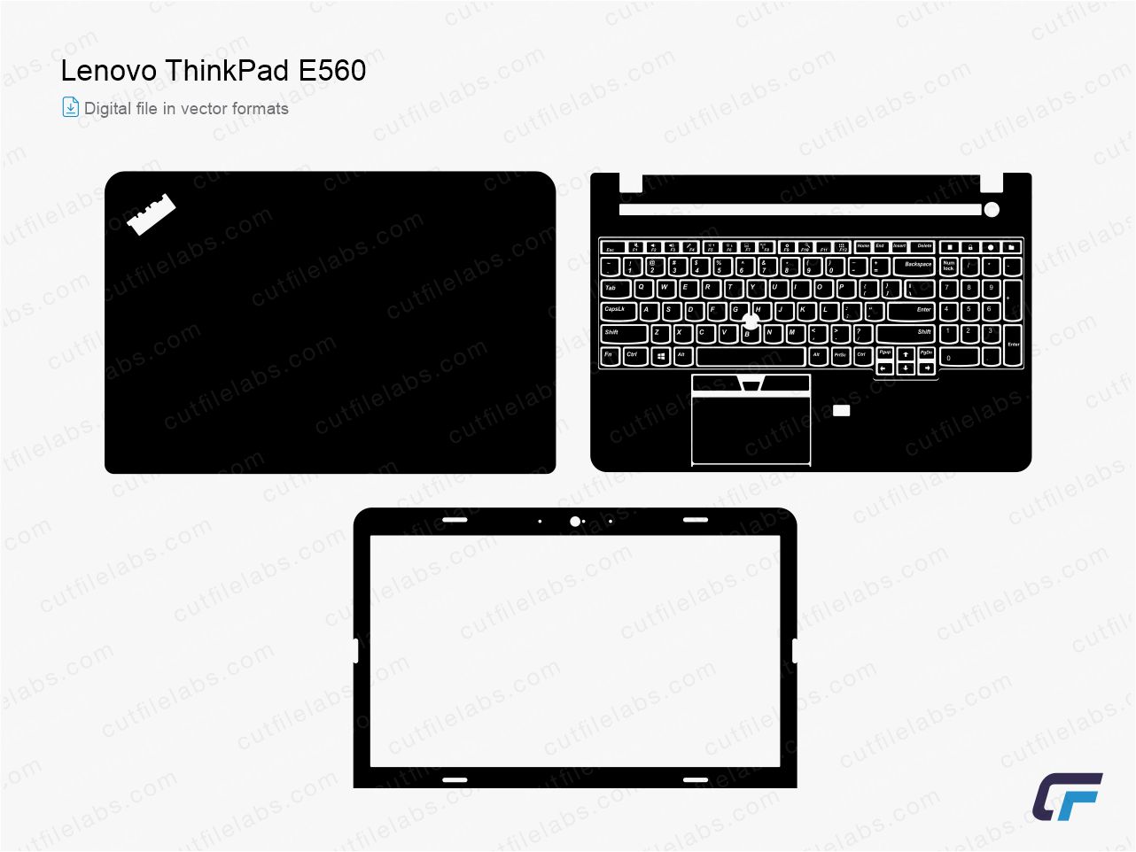 Lenovo ThinkPad E560 (2016) Cut File Template | CutFileLabs