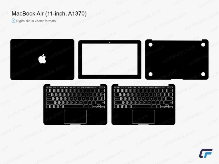MacBook Air (11-inch, A1370) (2010, 2011) Cut File Template