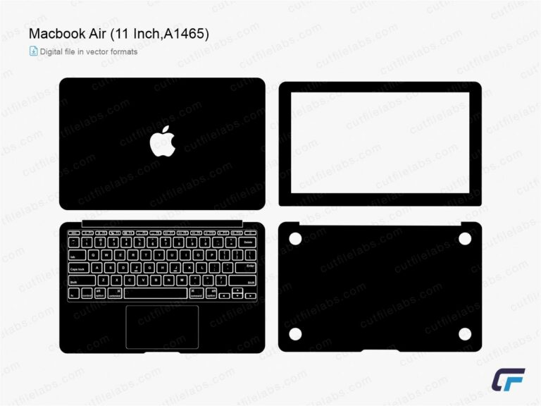 Macbook Air (11 Inch, A1465) (2013) Cut File Template