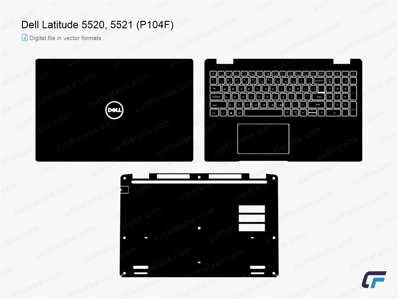 Dell Latitude 5520, 5521 (P104F) (2021) Cut File Template | CutFileLabs