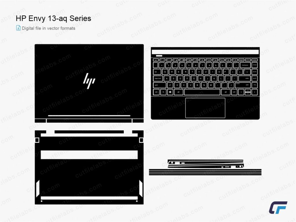 HP Envy 13-aq Series (2019) Cut File Template | CutFileLabs