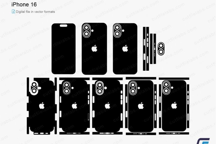 iPhone 16 (2024) Cut File Template