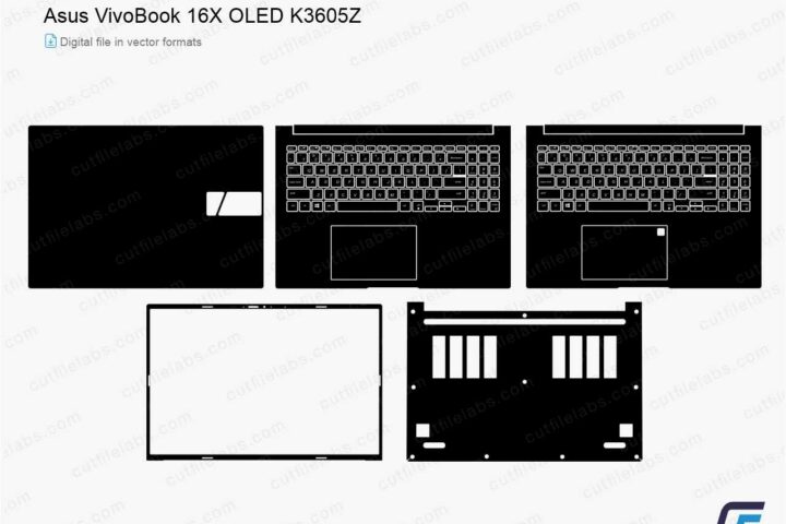 Asus VivoBook 16X OLED K3605Z (2023) Cut File Template