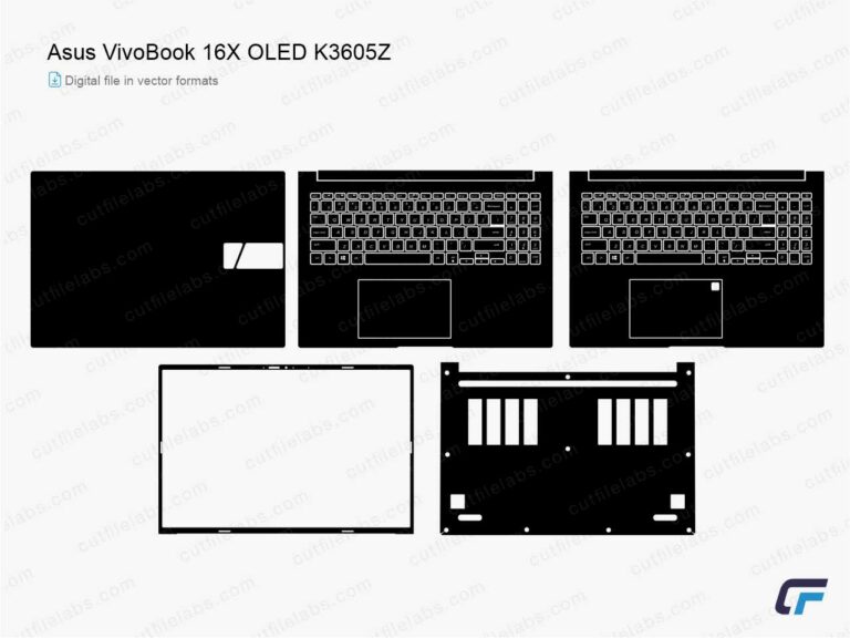 Asus VivoBook 16X OLED K3605Z (2023) Cut File Template