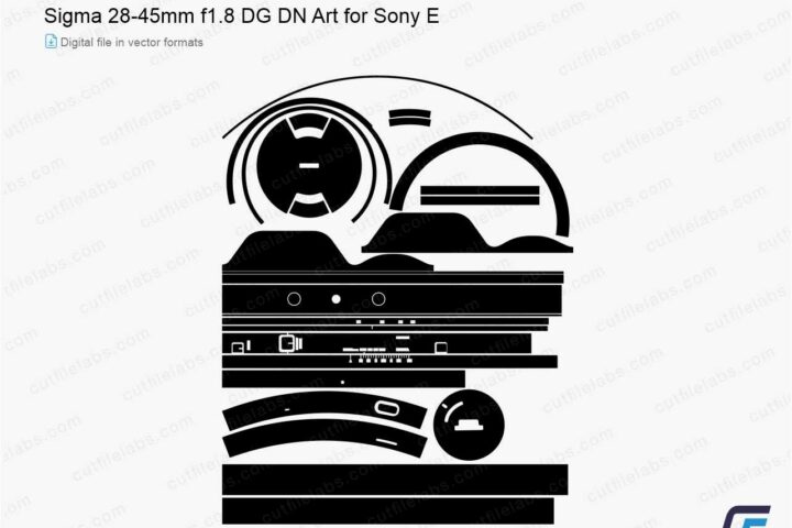 Sigma 28-45mm f1.8 DG DN Art for Sony E (2024) Cut File Template