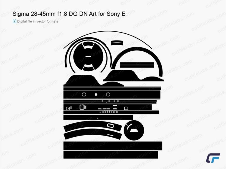 Sigma 28-45mm f1.8 DG DN Art for Sony E (2024) Cut File Template