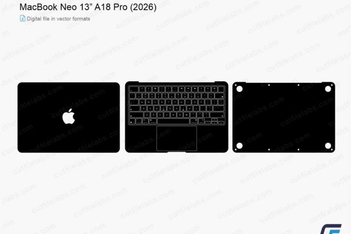 MacBook Neo 13” A18 Pro (2026) Cut File Template