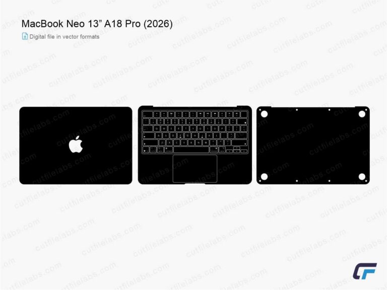 MacBook Neo 13” A18 Pro (2026) Cut File Template
